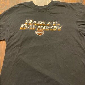 Harley-Davidson Black Tee with Flame Logo